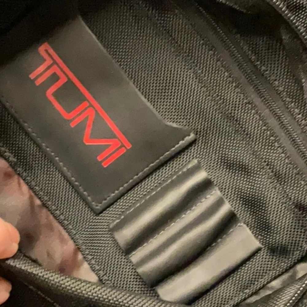 Tumi Alpha or Alpha 3 Men's Backpack, Multi Pockets, Adj Straps. Luggage tag.